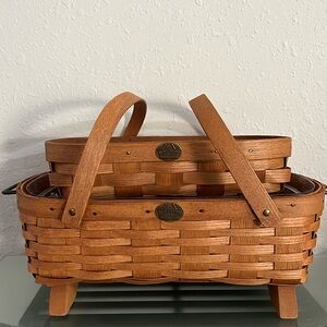 RARE Vintage Peterboro Basket Co. Set of 2 Baskets